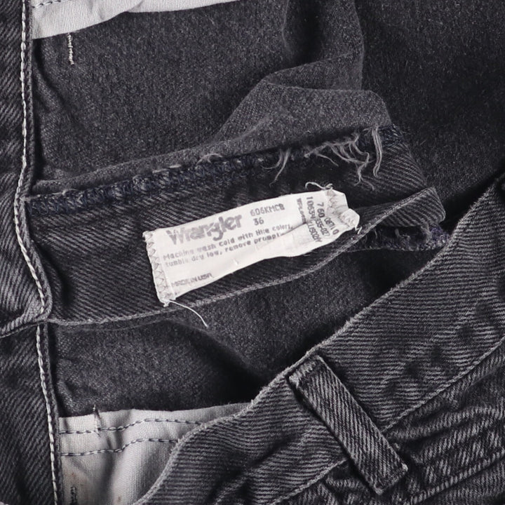 Wrangler Black Denim Shorts, Made in USA, Men's, W35 equivalent cotton black type Vintage Second Hand