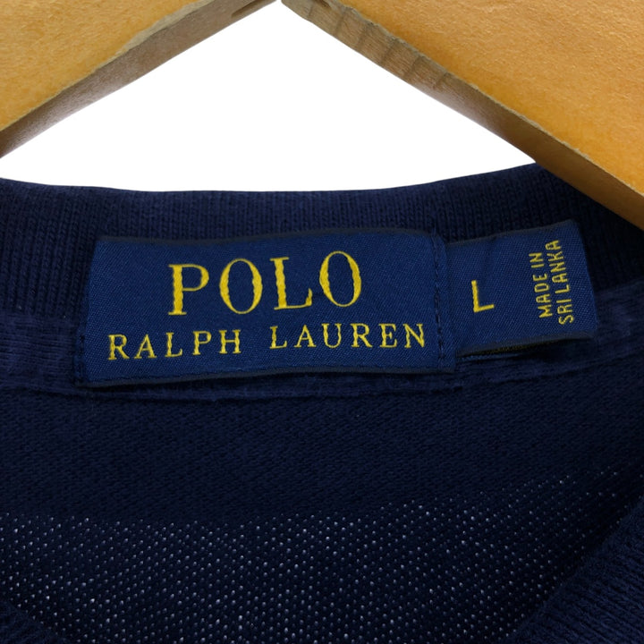 Ralph Lauren POLO RALPH LAUREN short sleeve polo shirt men's size L cotton navy blue type Vintage Second Hand