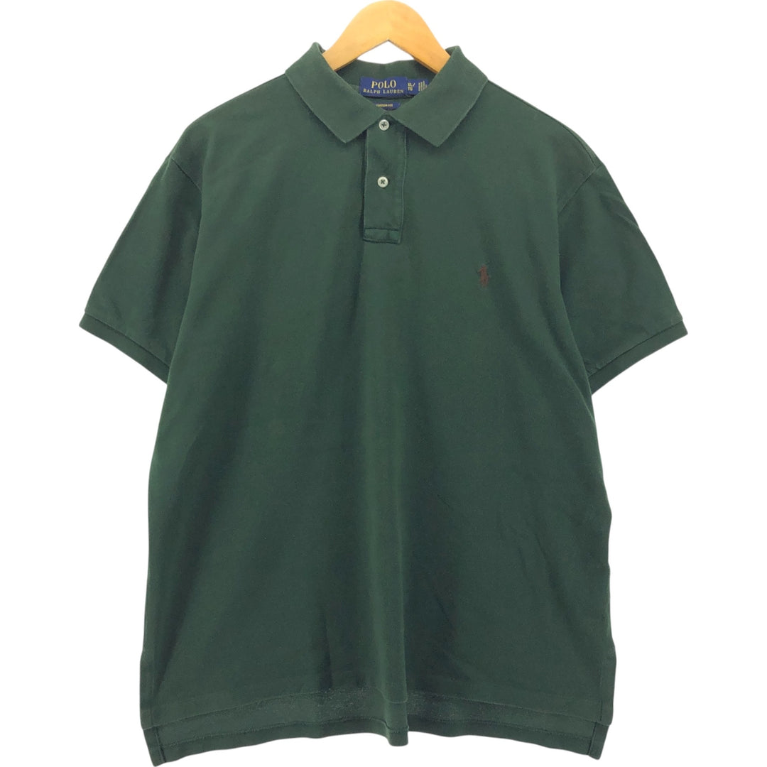 Ralph Lauren POLO RALPH LAUREN CUSTOM FIT short sleeve polo shirt men's XL equivalent cotton Green type dark green Vintage Second Hand