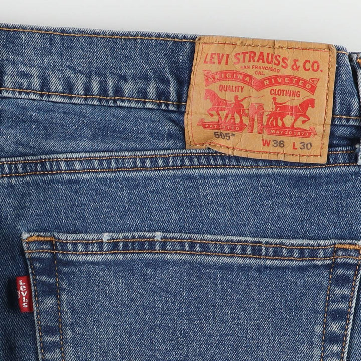 Levi's 505 tapered denim pants for men, size w37 cotton blue type Vintage Second Hand