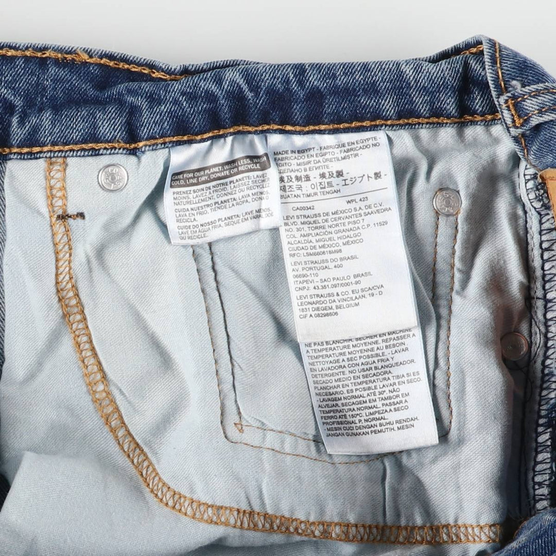 Levi's 505 tapered denim pants for men, size w37 cotton blue type Vintage Second Hand