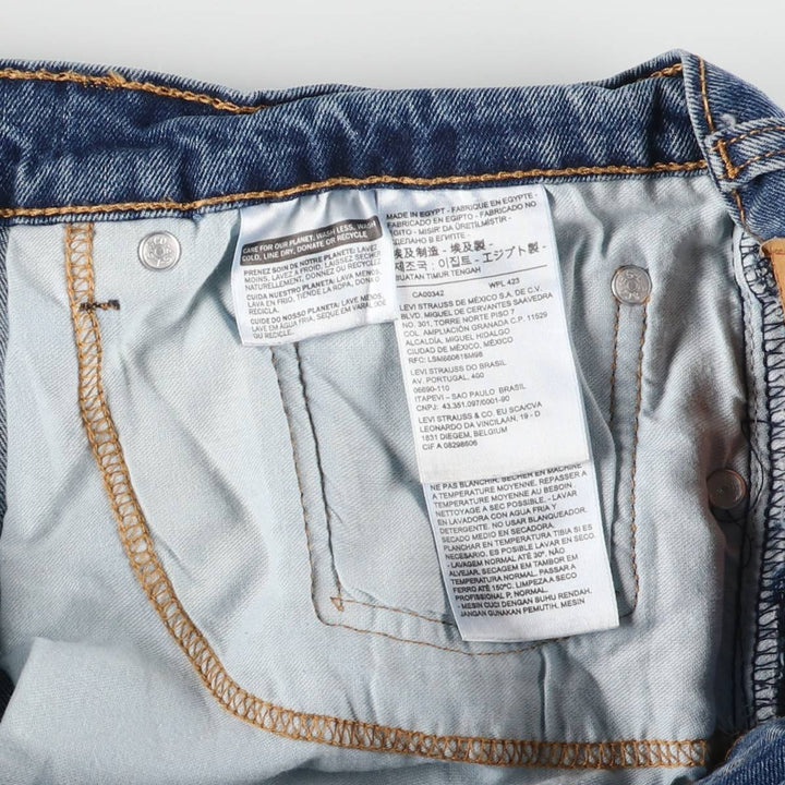 Levi's 505 tapered denim pants for men, size w37 cotton blue type Vintage Second Hand