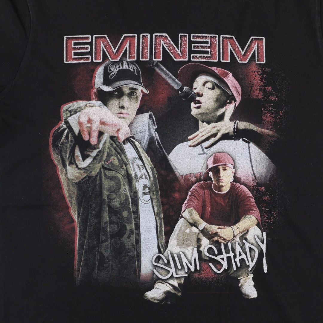 Mister tee Eminem Eminem rap T-shirt rap T men's M size cotton black type Vintage Second Hand