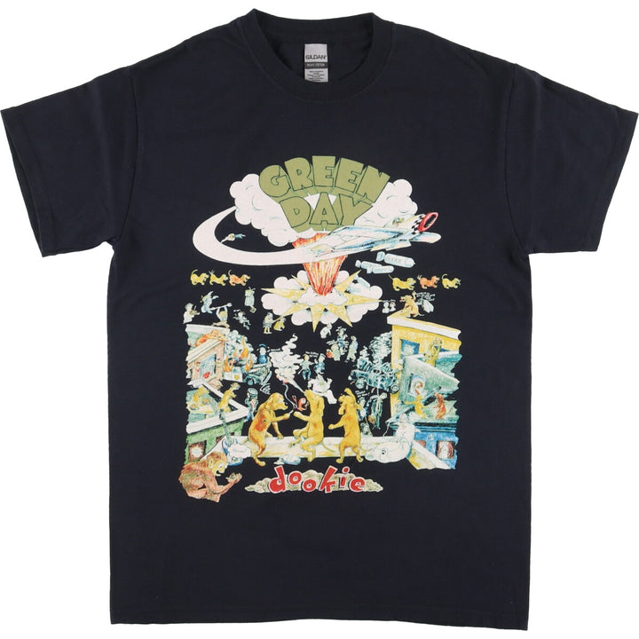 Green Day Band T-shirt, Band T, Men's S size cotton black type Vintage Second Hand