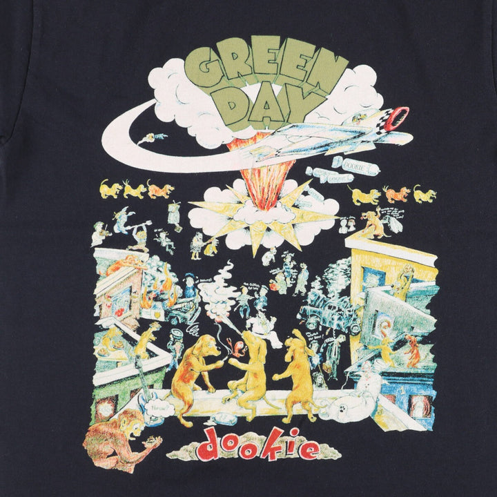 Green Day Band T-shirt, Band T, Men's S size cotton black type Vintage Second Hand