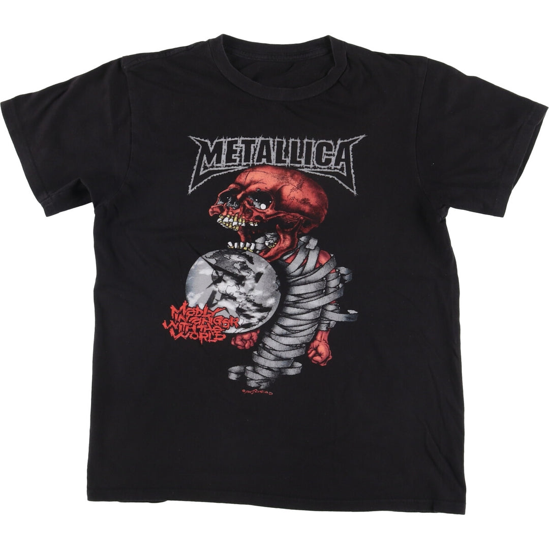 METALLICA Metallica Band T-shirt Band T Men's M size cotton black type Vintage Second Hand