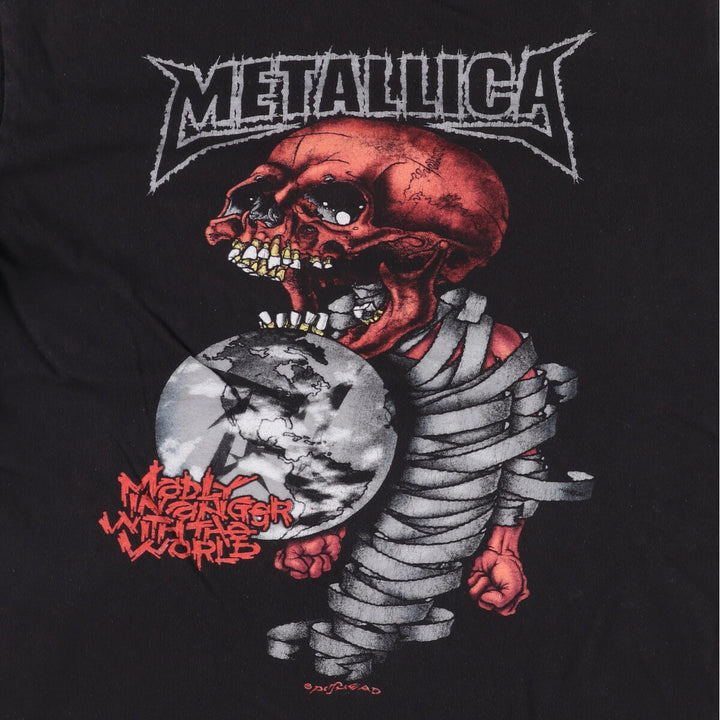 METALLICA Metallica Band T-shirt Band T Men's M size cotton black type Vintage Second Hand