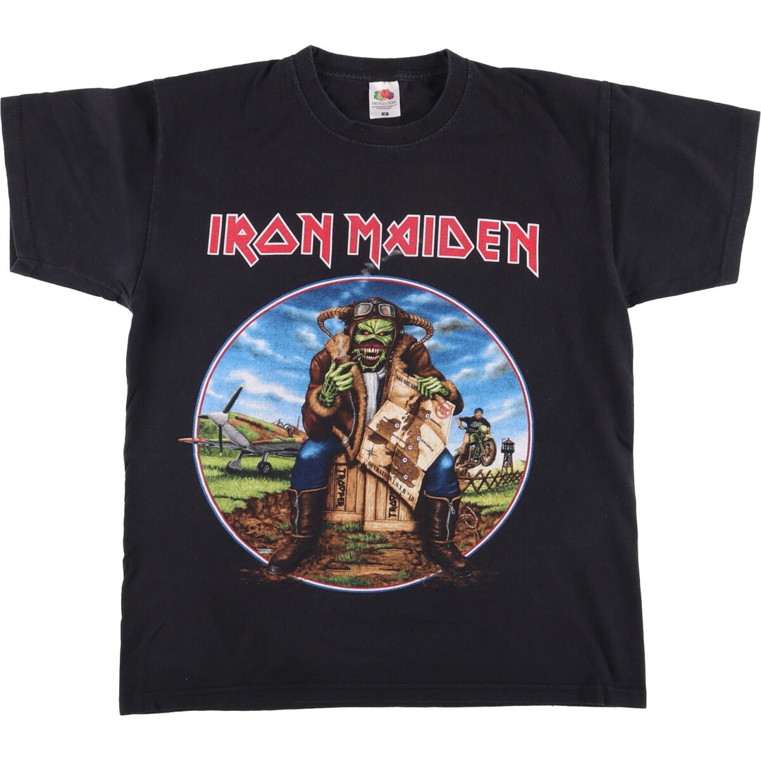 Fruit of the Loom Iron Maiden Valueweight Band T-Shirt, Men's M cotton black type Vintage Second Hand