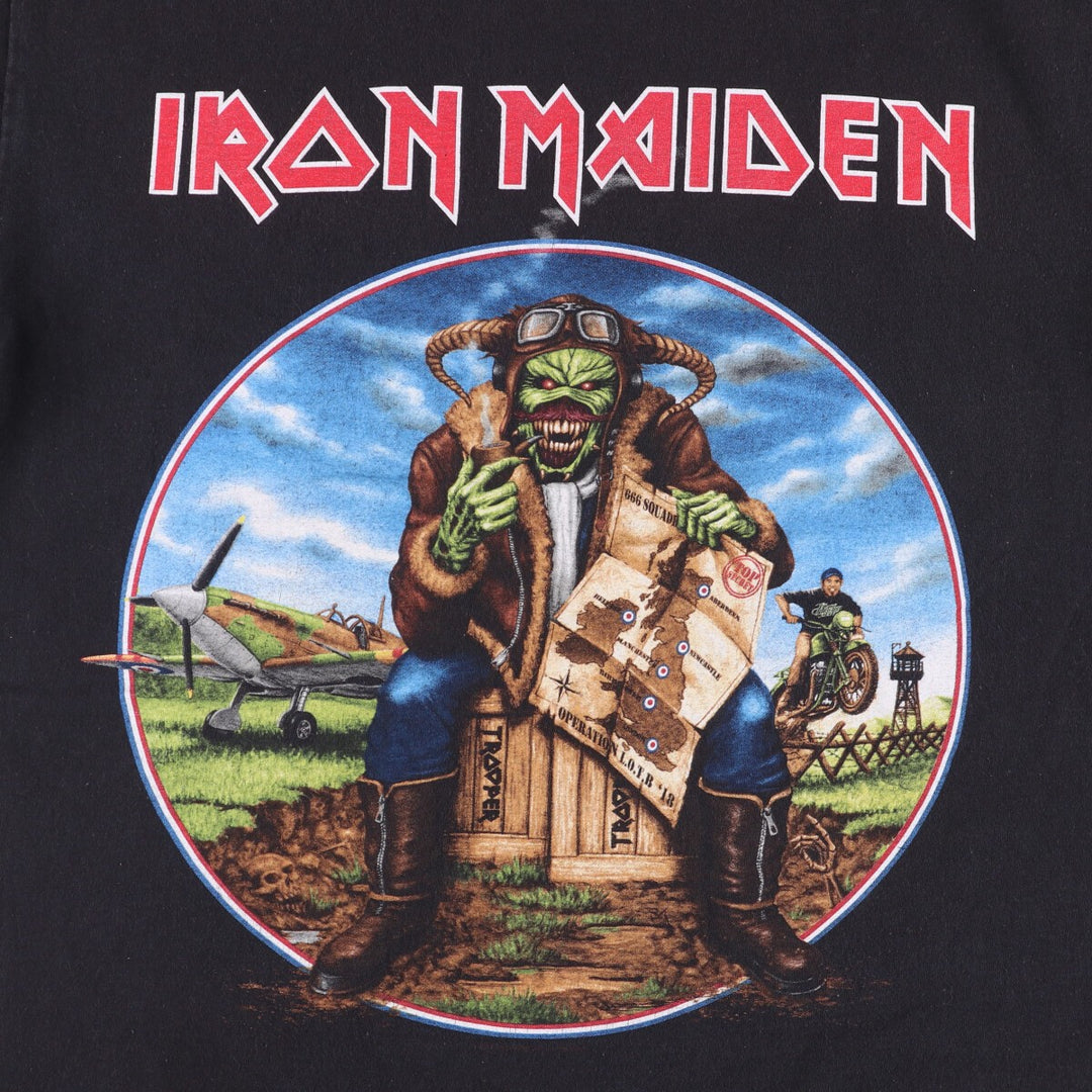 Fruit of the Loom Iron Maiden Valueweight Band T-Shirt, Men's M cotton black type Vintage Second Hand