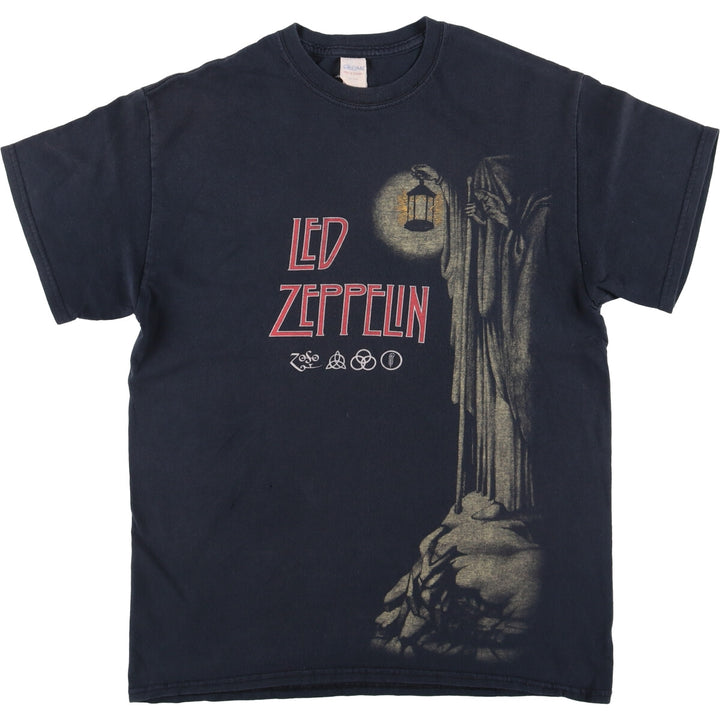 Gildan LED ZEPPELIN Band T-shirt, Men's M size unclear black type Vintage Second Hand