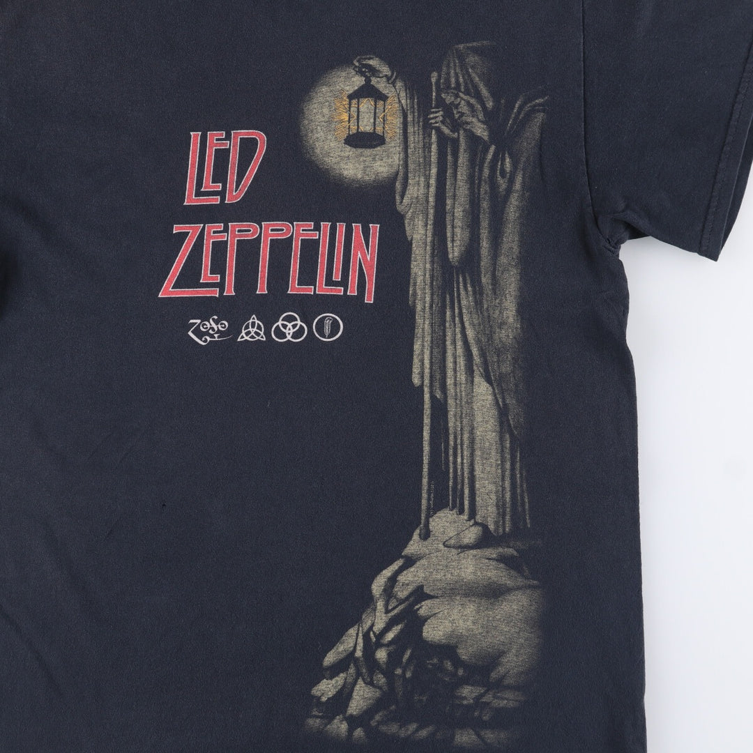 Gildan LED ZEPPELIN Band T-shirt, Men's M size unclear black type Vintage Second Hand