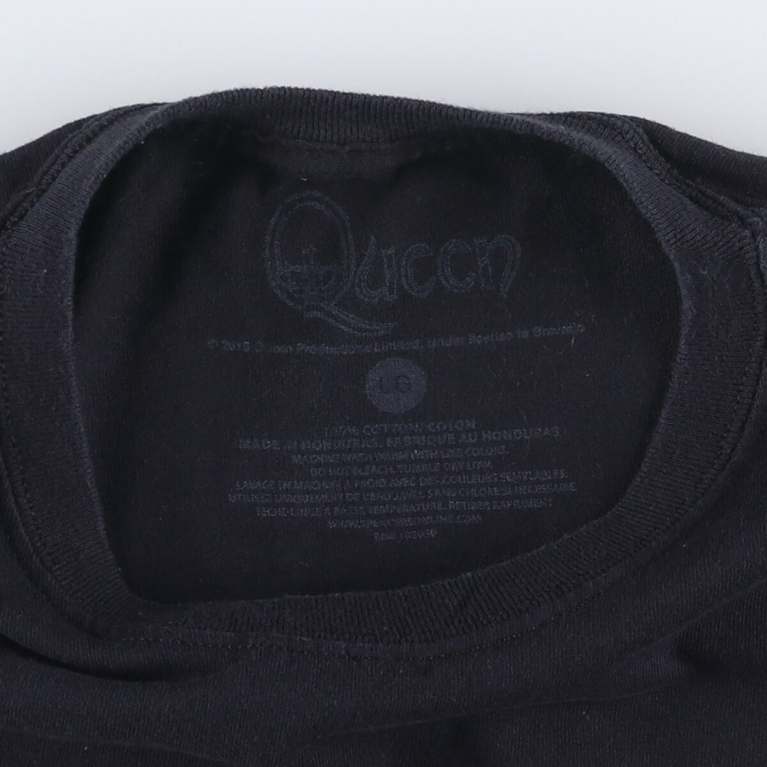QUEEN Band T-shirt, Men's L size cotton black type Vintage Second Hand