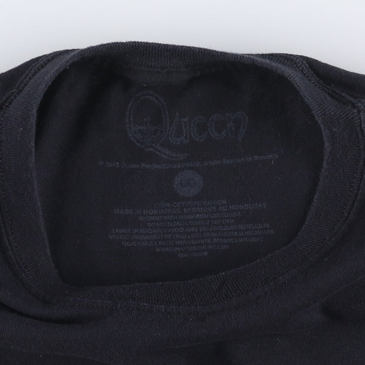 QUEEN Band T-shirt, Men's L size cotton black type Vintage Second Hand