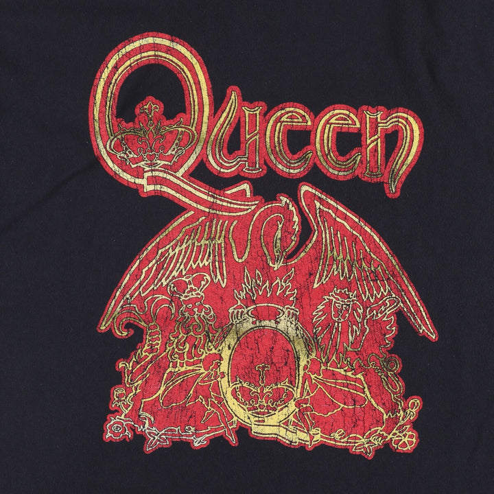 QUEEN Band T-shirt, Men's L size cotton black type Vintage Second Hand