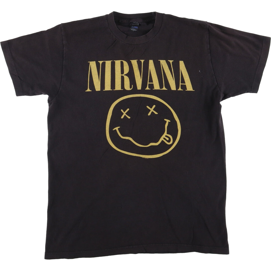 NIRVANA Nirvana Band T-shirt, Band T, Men's M size cotton black type Vintage Second Hand