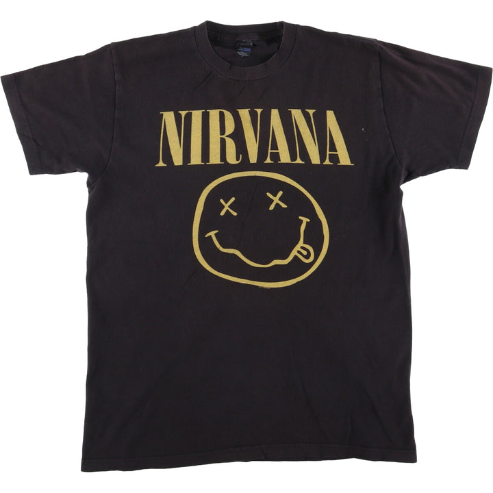 NIRVANA Nirvana Band T-shirt, Band T, Men's M size cotton black type Vintage Second Hand