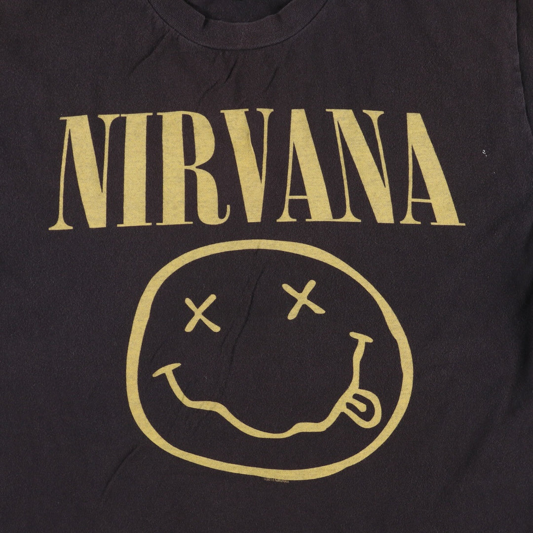 NIRVANA Nirvana Band T-shirt, Band T, Men's M size cotton black type Vintage Second Hand