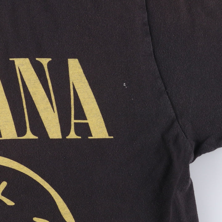 NIRVANA Nirvana Band T-shirt, Band T, Men's M size cotton black type Vintage Second Hand