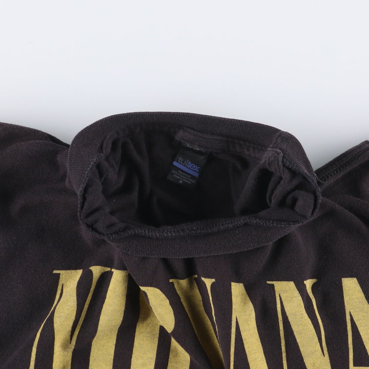 NIRVANA Nirvana Band T-shirt, Band T, Men's M size cotton black type Vintage Second Hand