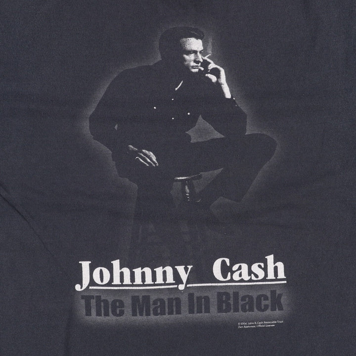 00'S ZION JOHNNY CASH Johnny Cash Band T-Shirt Band T Made in USA Men's M Size Double-sided Print cotton black type Vintage Second Hand
