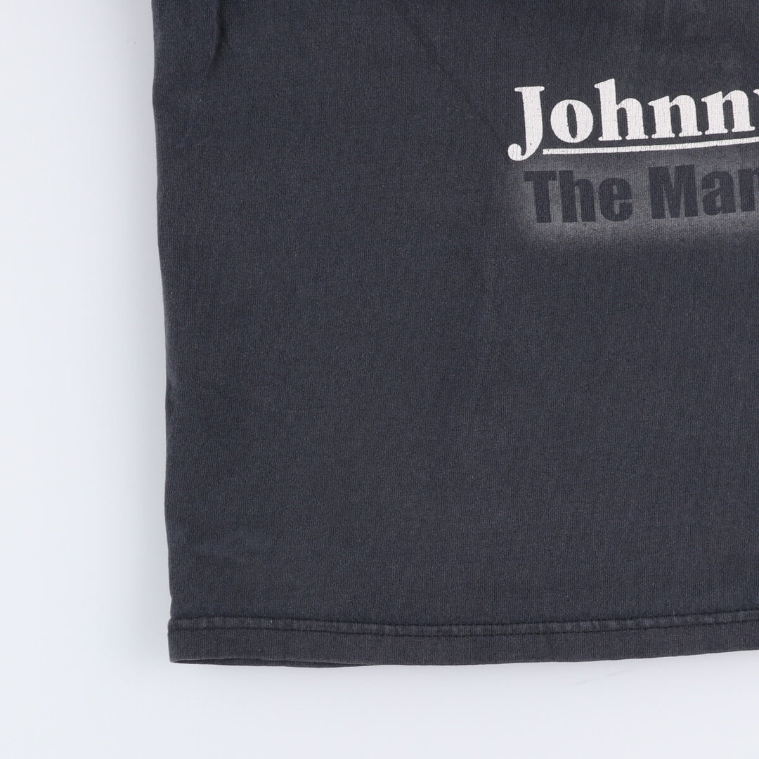00'S ZION JOHNNY CASH Johnny Cash Band T-Shirt Band T Made in USA Men's M Size Double-sided Print cotton black type Vintage Second Hand
