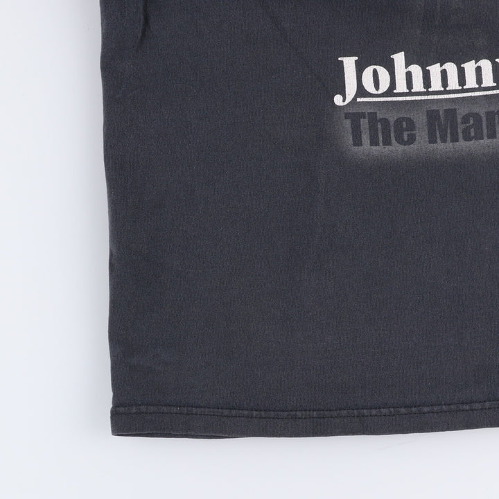 00'S ZION JOHNNY CASH Johnny Cash Band T-Shirt Band T Made in USA Men's M Size Double-sided Print cotton black type Vintage Second Hand