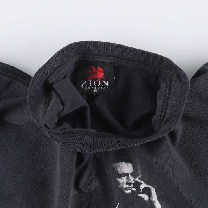 00'S ZION JOHNNY CASH Johnny Cash Band T-Shirt Band T Made in USA Men's M Size Double-sided Print cotton black type Vintage Second Hand