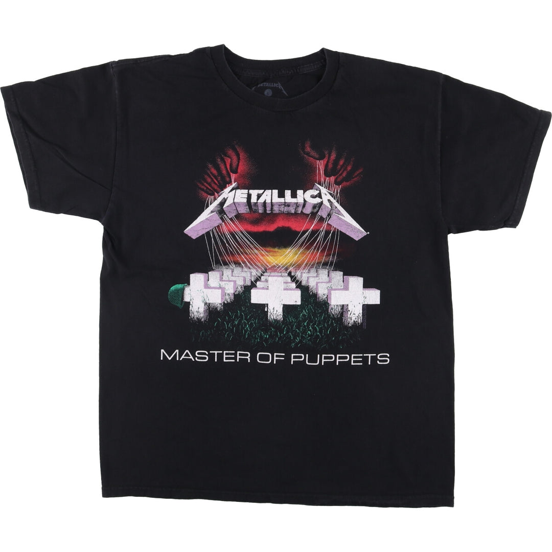 METALLICA Metallica Band T-shirt Band T Men's L size cotton black type Vintage Second Hand