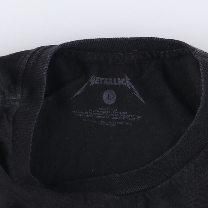 METALLICA Metallica Band T-shirt Band T Men's L size cotton black type Vintage Second Hand