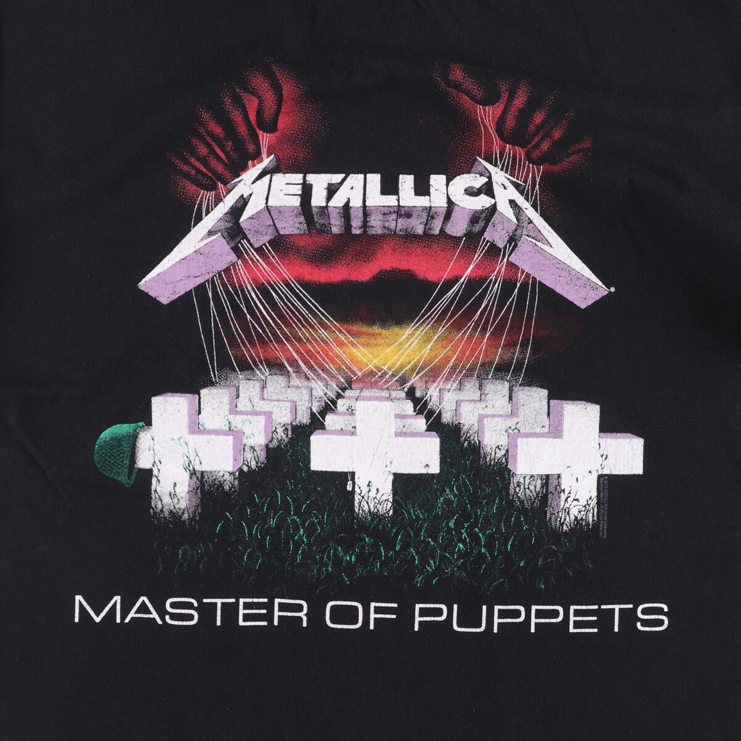 METALLICA Metallica Band T-shirt Band T Men's L size cotton black type Vintage Second Hand