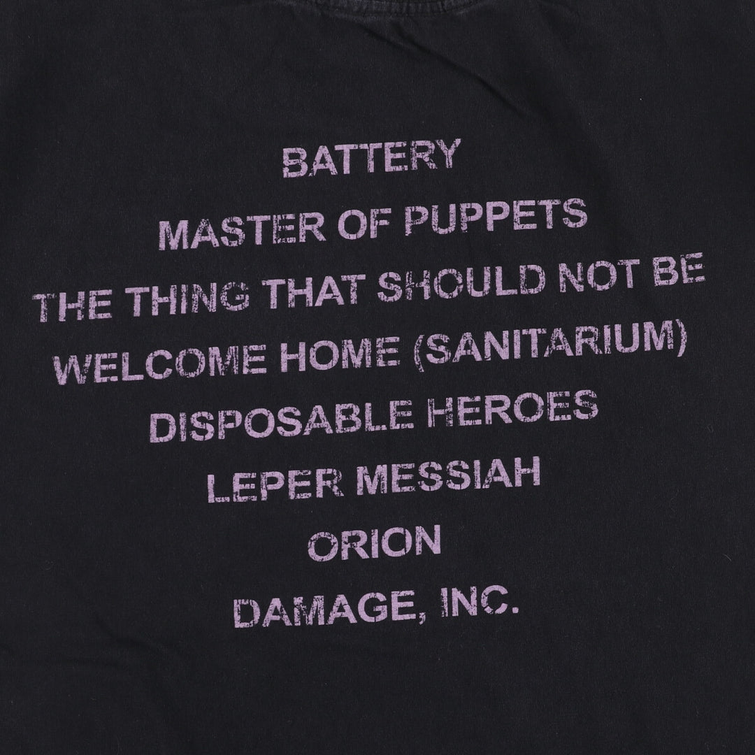 METALLICA Metallica Band T-shirt Band T Men's L size cotton black type Vintage Second Hand