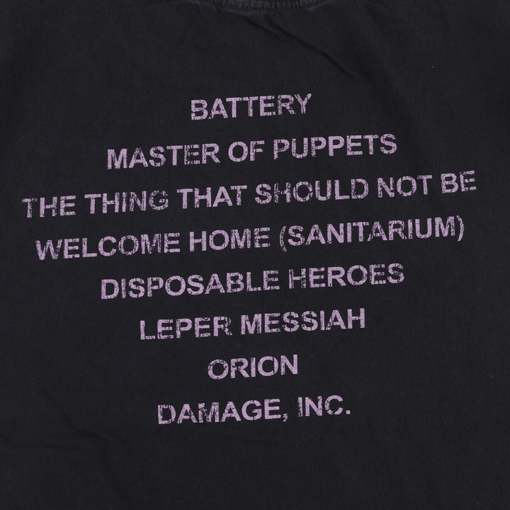 METALLICA Metallica Band T-shirt Band T Men's L size cotton black type Vintage Second Hand