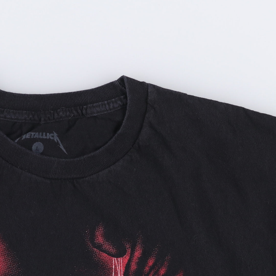 METALLICA Metallica Band T-shirt Band T Men's L size cotton black type Vintage Second Hand
