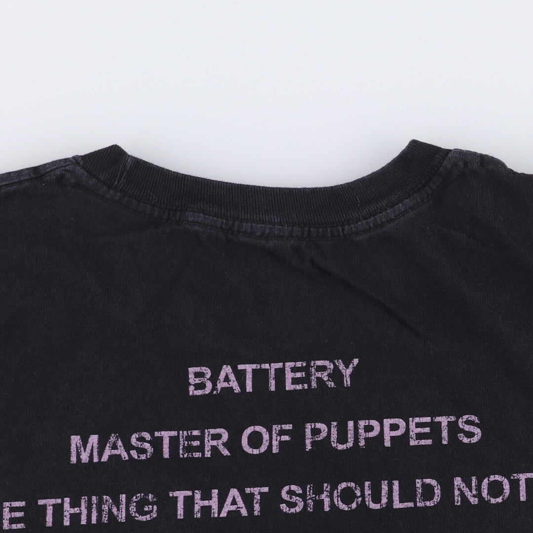 METALLICA Metallica Band T-shirt Band T Men's L size cotton black type Vintage Second Hand