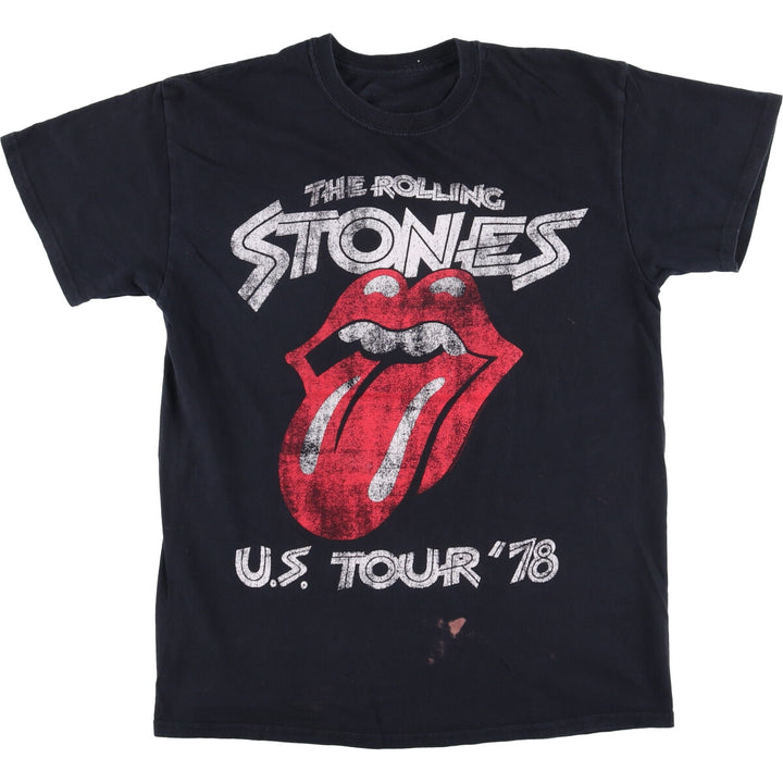 The Rolling Stones Band T-shirt, Men's M size cotton black type Vintage Second Hand