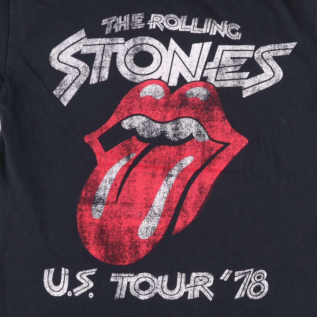 The Rolling Stones Band T-shirt, Men's M size cotton black type Vintage Second Hand