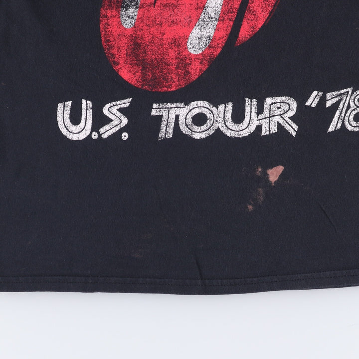 The Rolling Stones Band T-shirt, Men's M size cotton black type Vintage Second Hand