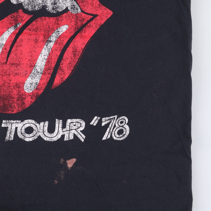 The Rolling Stones Band T-shirt, Men's M size cotton black type Vintage Second Hand
