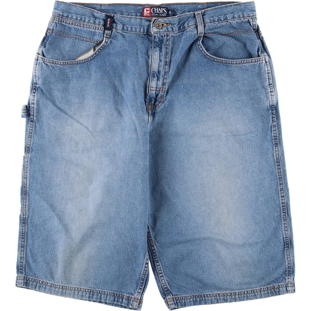 90'S Ralph Lauren CHAPS denim painter shorts, half pants, men's w37 equivalent, vintage cotton blue type Vintage Second Hand