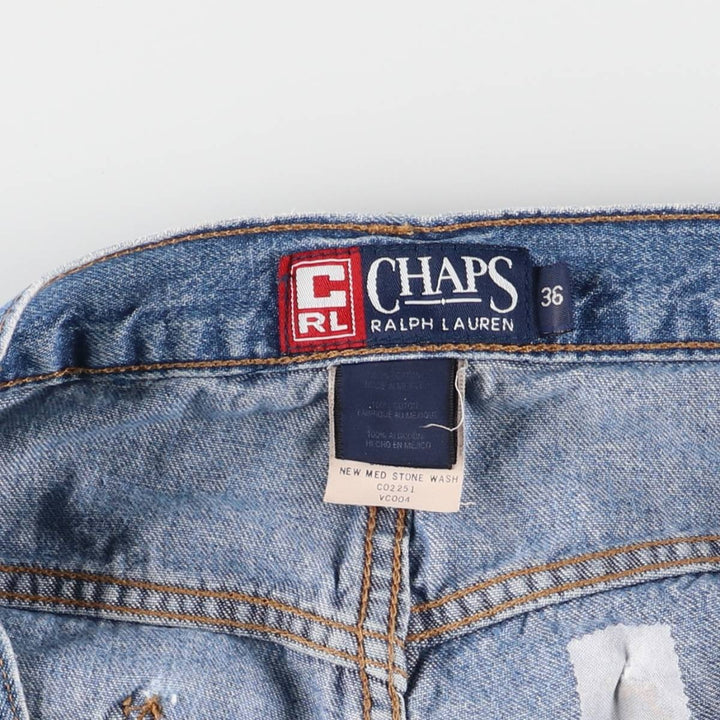 90'S Ralph Lauren CHAPS denim painter shorts, half pants, men's w37 equivalent, vintage cotton blue type Vintage Second Hand