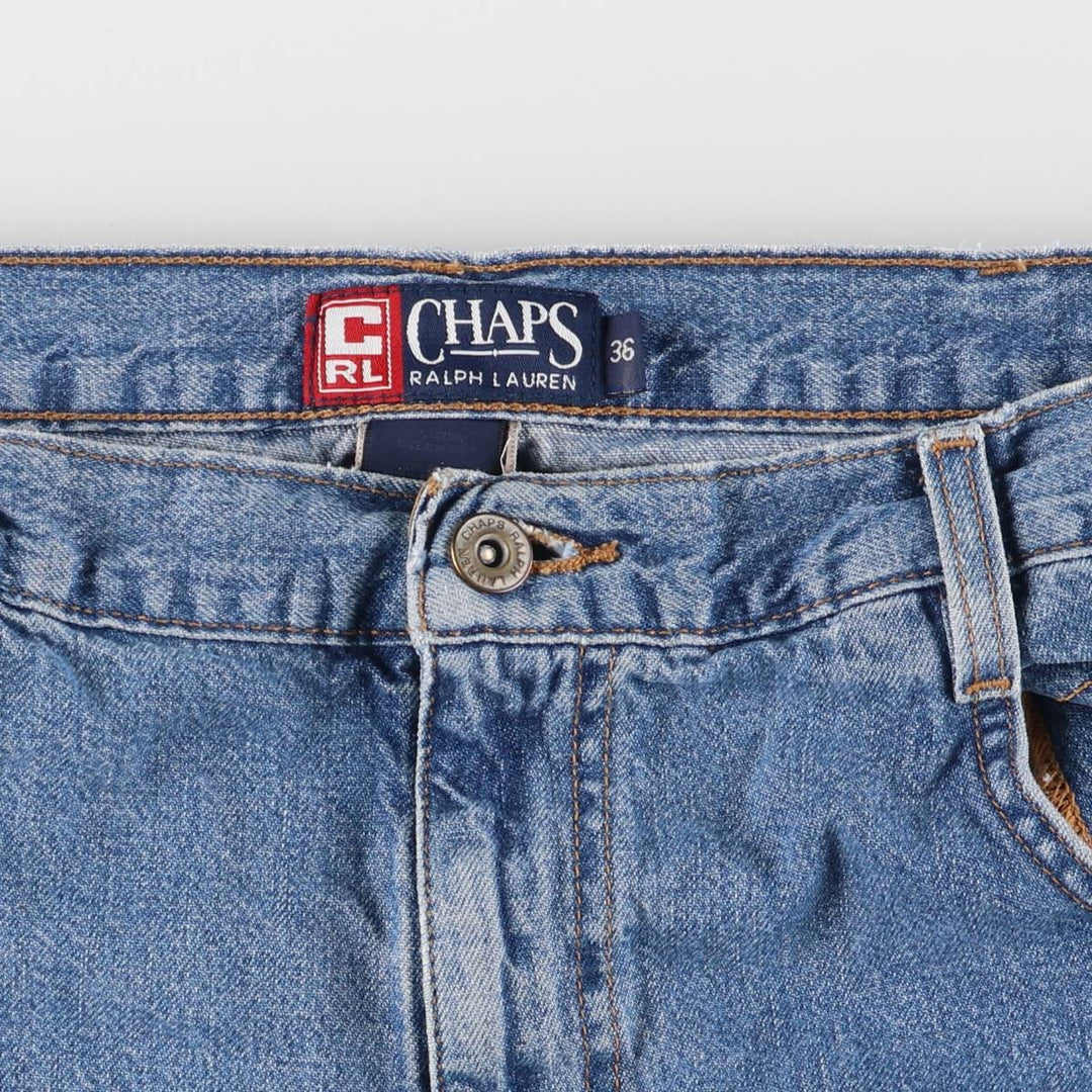 90'S Ralph Lauren CHAPS denim painter shorts, half pants, men's w37 equivalent, vintage cotton blue type Vintage Second Hand