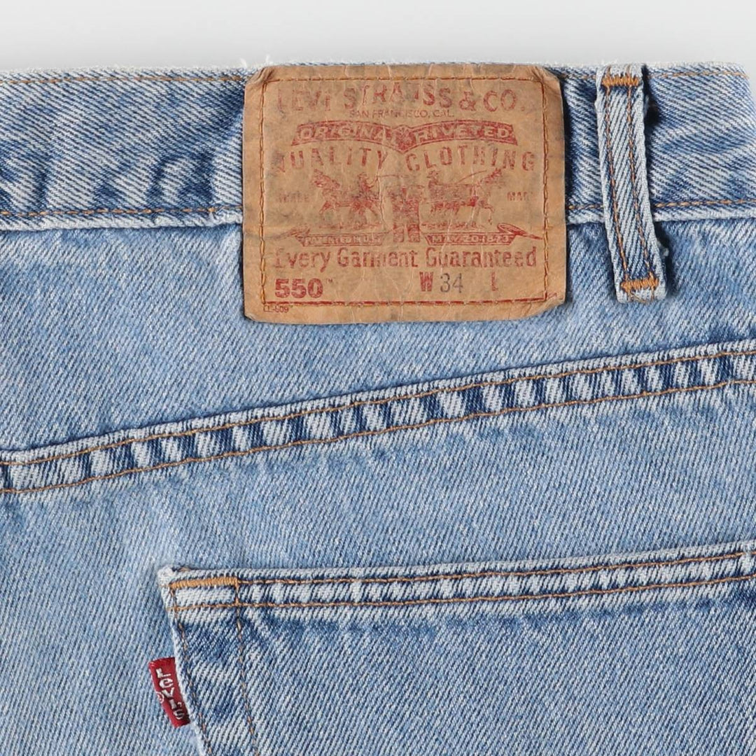 ~00'S Levi's 550 Relaxed Fit Denim Shorts, Men's W34 cotton blue type Vintage Second Hand