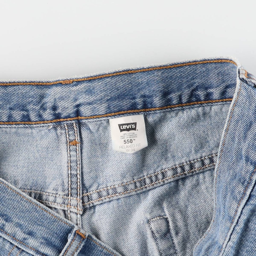 ~00'S Levi's 550 Relaxed Fit Denim Shorts, Men's W34 cotton blue type Vintage Second Hand