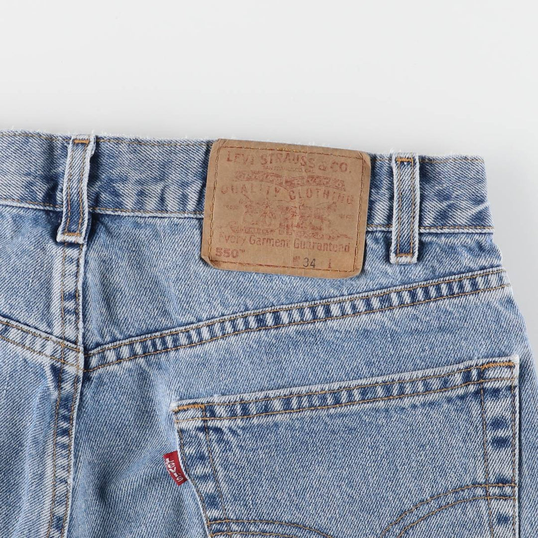 00'S Levi's 550 Relaxed Fit Denim Shorts for Men, Size W33 cotton blue type Vintage Second Hand