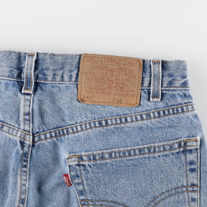00'S Levi's 550 Relaxed Fit Denim Shorts for Men, Size W33 cotton blue type Vintage Second Hand