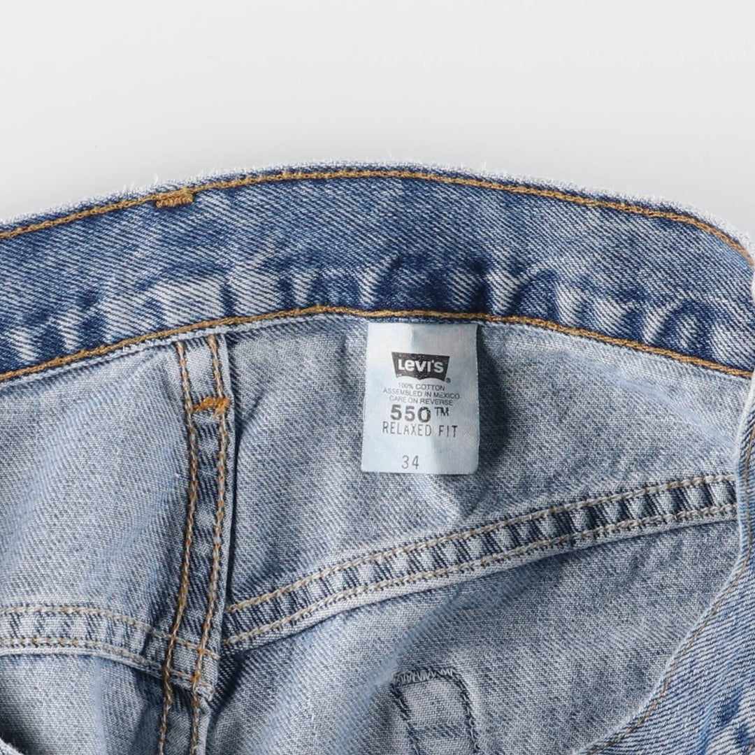00'S Levi's 550 Relaxed Fit Denim Shorts for Men, Size W33 cotton blue type Vintage Second Hand
