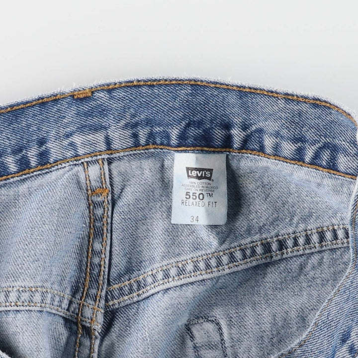00'S Levi's 550 Relaxed Fit Denim Shorts for Men, Size W33 cotton blue type Vintage Second Hand