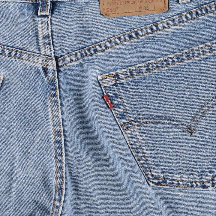 00'S Levi's 550 Relaxed Fit Denim Shorts for Men, Size W33 cotton blue type Vintage Second Hand