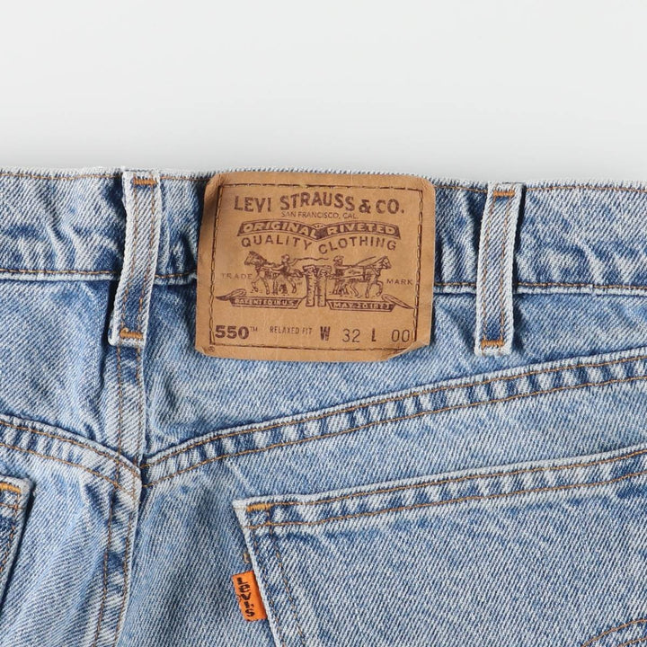 90'S Levi's 550 Relaxed Fit Orange Tab Denim Shorts, Men's, W31, Vintage cotton blue type Vintage Second Hand