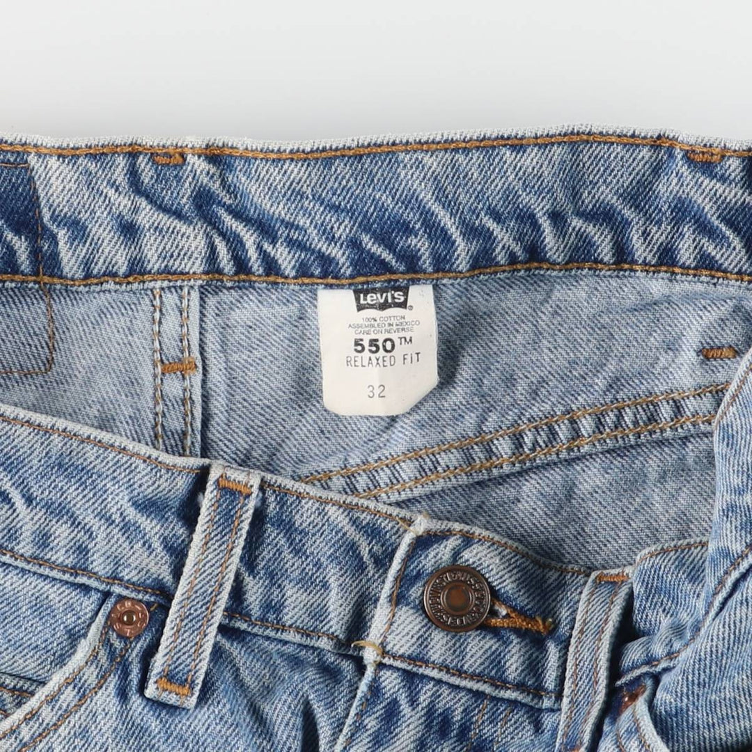 90'S Levi's 550 Relaxed Fit Orange Tab Denim Shorts, Men's, W31, Vintage cotton blue type Vintage Second Hand